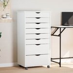 vidaXL Armoire roulante avec tiroirs MOSS blanc bois de pin solide