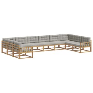vidaXL Ensemble de canapés d'extérieur 10 Pièces Blanc et gris clair