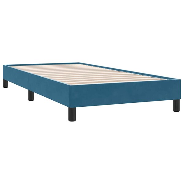vidaXL Cadre de lit sans matelas bleu foncé 90x210 cm velours