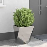 vidaXL Jardinière 2 Pièces Argent 50 x 50 x 50 cm Acier inoxydable