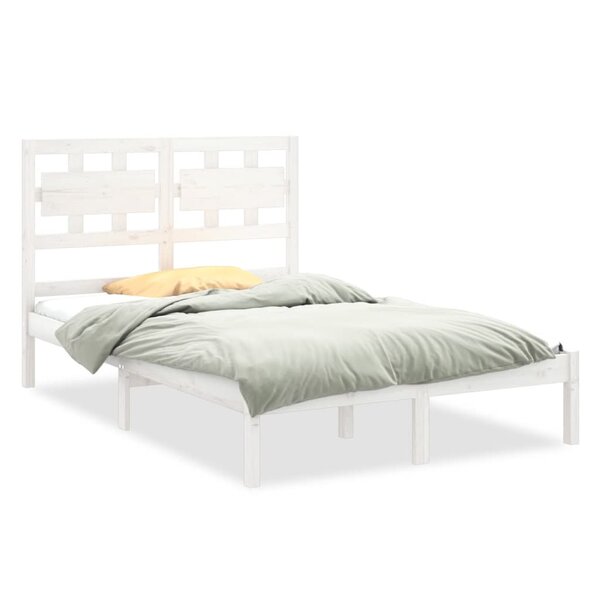 vidaXL Cadre de lit Blanc Bois massif 120x200 cm