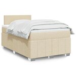 vidaXL Sommier à lattes de lit avec matelas Crème 120x200 cm Tissu