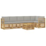 vidaXL Ensemble de canapés d'extérieur 7 pc Blanc et gris clair