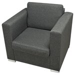 vidaXL Ensemble de canapés trois pièces Tissu Gris foncé