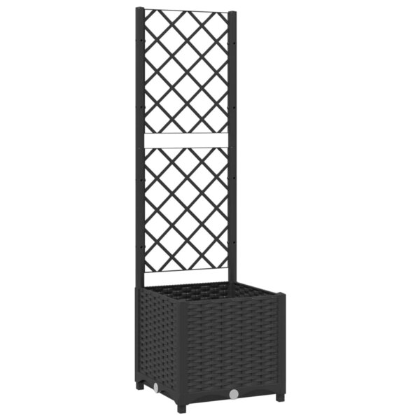 vidaXL Jardinière avec treillis Noir 40x40x136 cm PP