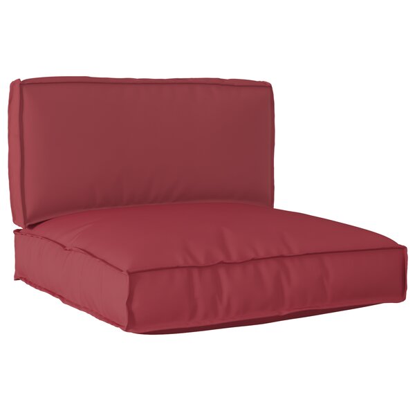 vidaXL Set de coussins de palette 2 Pièces Rouge bordeaux 80 x 80 x 12 cm