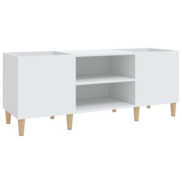 vidaXL Meuble à disques Blanc 121x38x48 cm Bois d'ingénierie