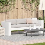 vidaXL Canapé de jardin 3 places Blanc Bois Moyen Durable