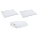 vidaXL Couette avec oreiller 3 Pièces Blanc Bas