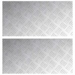 vidaXL Plaques à damier 2 Pièces Argent 60 x 30 cm Aluminium