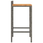 vidaXL Tabourets de bar lot de 4 gris résine tressée et bois d'acacia