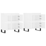 vidaXL Buffets 2 Pièces blanc bois d'ingénierie