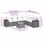 vidaXL Salon de jardin avec coussins 7 Pièces gris clair résine tressée