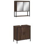 vidaXL Ensemble de meubles de salle de bain 2 Pièces Chêne marron