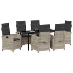 vidaXL Ensemble de salle à manger pour jardin 7 Pièces Gris clair