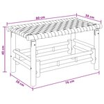 vidaXL Banc de jardin 80 x 38 x 40 cm Bambou Naturel Rectangulaire
