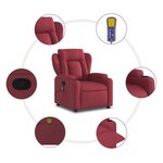 vidaXL Fauteuil de massage inclinable Rouge bordeaux Tissu