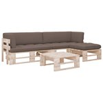vidaXL Salon de jardin palette 4Pièces avec coussins Bois de pin imprégné