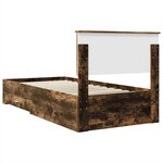 vidaXL Cadre de lit Chêne Fumé et Argent 75 x 190 cm Bois d'ingénierie