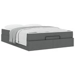 vidaXL Cadre de lit avec matelas Gris foncé 140 x 200 cm tissu
