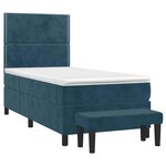 vidaXL Sommier à lattes de lit avec matelas Bleu foncé 90x200 cm