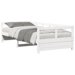 vidaXL Lit de jour Blanc 90x200 cm Bois de pin massif