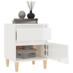vidaXL Table de chevet Blanc brillant 40x35x50 cm