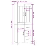 vidaXL Buffet haut Blanc 69 5x34x180 cm Bois d'ingénierie