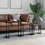 vidaXL Tables basses gigognes 3 Pièces chêne fumé bois d'ingénierie