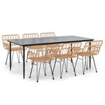 vidaXL Ensemble à manger de jardin 7 Pièces Résine tressée