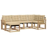 vidaXL Ensemble de canapés d'extérieur 6 pc Blanc et Beige