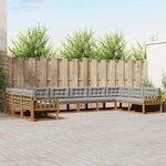vidaXL Ensemble de canapés d'extérieur 10 Pièces Gris Naturel et Clair