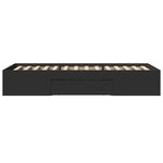 vidaXL Cadre de lit sans matelas noir 100x200 cm bois d'ingénierie