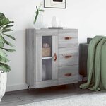 vidaXL Buffet sonoma gris 69 5x34x90 cm bois d'ingénierie