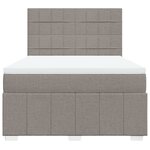 vidaXL Sommier à lattes de lit avec matelas Taupe 160x200 cm Tissu