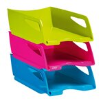 Corbeille à courrier maxi cep gloss - bleue - lot de 6