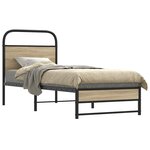 vidaXL Cadre de lit sans matelas chêne fumé 75x190cm bois d'ingénierie