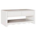 vidaXL Table basse Drammen Blanc 99 x 55 x 45 cm Bois massif en pin