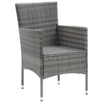 vidaXL Chaises à manger de jardin lot de 4 Résine tressée Gris