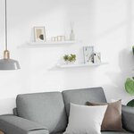 vidaXL Étagères murales 2 Pièces Blanc brillant 60x9x3 cm