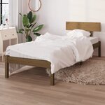 vidaXL Cadre de lit Marron miel Bois de pin massif 90x190 cm Simple