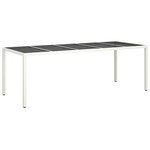 vidaXL Ensemble à manger de jardin et coussins 11Pièces blanc rotin verre