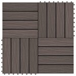 vidaXL Carreau de terrasse 11 Pièces Marron foncé 30 x 30 cm WPC