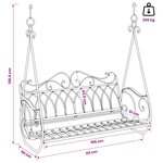 vidaXL Banc Balançoire Acier 112 x 60 x 126 5 cm Blanc antique
