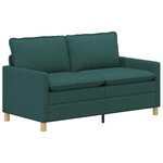 vidaXL Canapé 2 place Vert foncé 156 x 81 x 87 5 cm Tissu