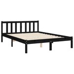 vidaXL Cadre de lit avec tête de lit noir 140x190 cm bois massif