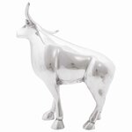 Sculpture de taureau vidaXL Argent 20x17x23 cm Aluminium
