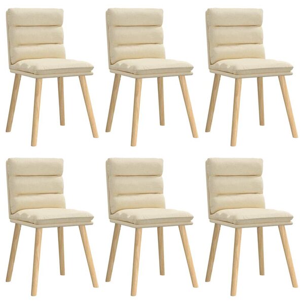 vidaXL Chaises à manger lot de 6 crème tissu