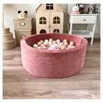 Piscine à balles velours 90 cm rose + 200 balles