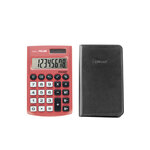 Calculatrice Pocket rouge 8 chiffres avec étui